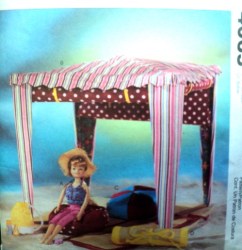 4065 BARBIE DOLL SUN OUTFIT,CABANA,BEANBAG CHAIR,MAT PATTERN